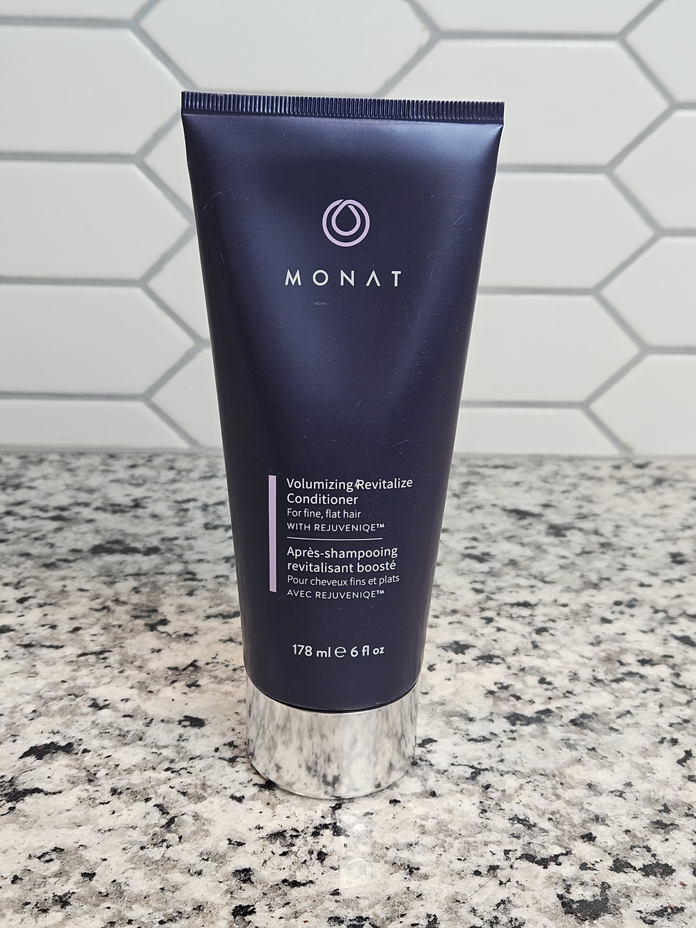 MONAT Volumizing Revitalize Conditioner - Deep Navy & Silver Tube